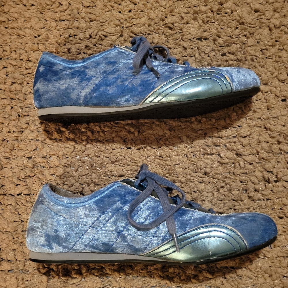 WOMENS VINTAGE BRIDGEWATER STUDIO VELVET SHOES BABY BLUE SIZE 6.5 - Picture 5 of 11